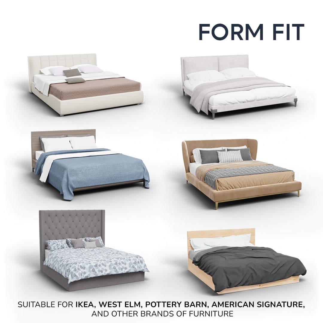 Paulato By Ga.I.Co. Bed Headboard & Frame Cover - Head Board Covers - Soft Polyester Fabric Cover - 1-Piece Form Fit Stretch Fur