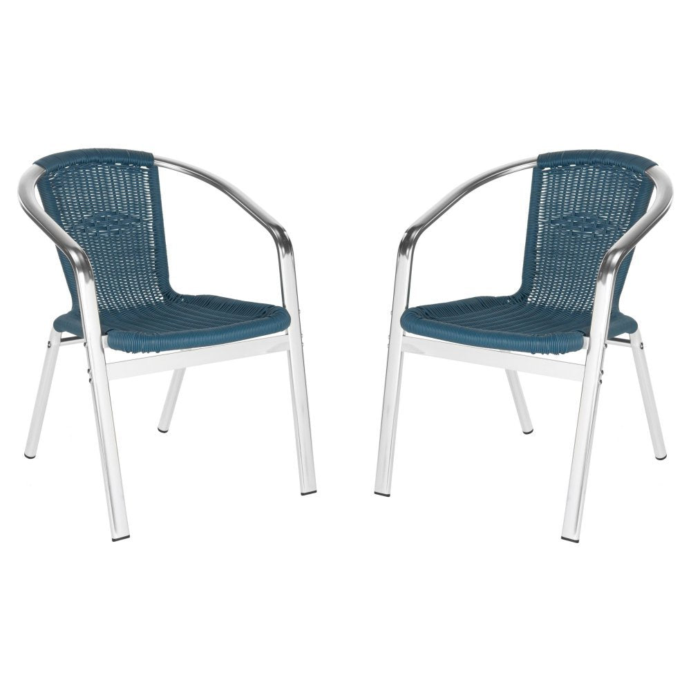 Safavieh Home Collection Wrangell Teal Indoor-Outdoor Stacking Arm Chair