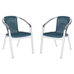 Safavieh Home Collection Wrangell Teal Indoor-Outdoor Stacking Arm Chair
