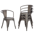 Fdw Metal Dining Chairs Set Of 4 Patio Chiar Indoor Outdoor Kitchen Chairs 18 Inch Seat Height Restaurant Chair 330Lbs Weight Ca