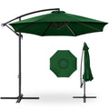 Best Choice Products 10ft Offset Cantilever Hanging Market Patio Umbrella, 8 Sturdy Ribs, Easy Adjustment - Green