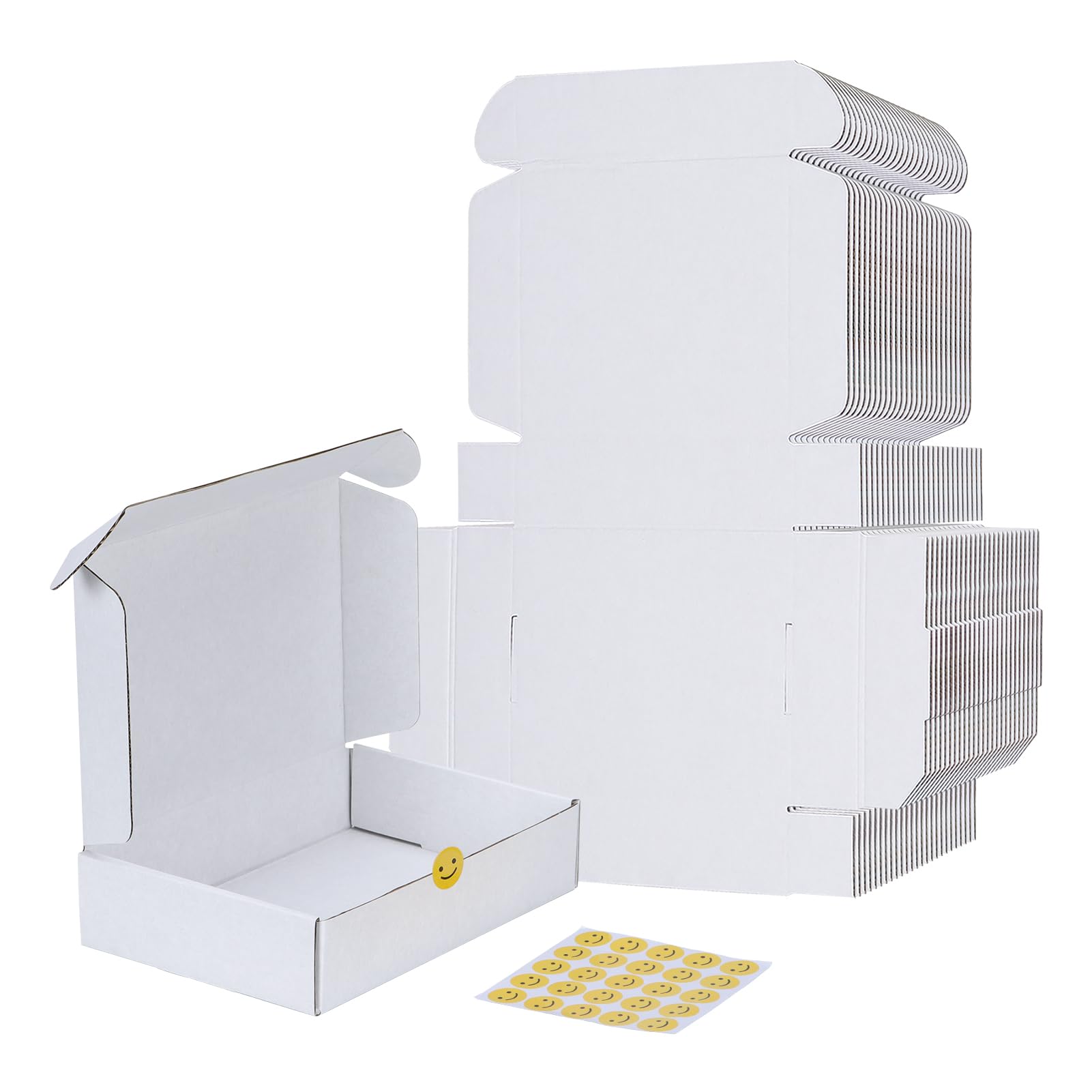 Rlavbl 9X6X2 Shipping Boxes Set Of 25, White Corrugated Cardboard Box For Packing, Mailing, Business