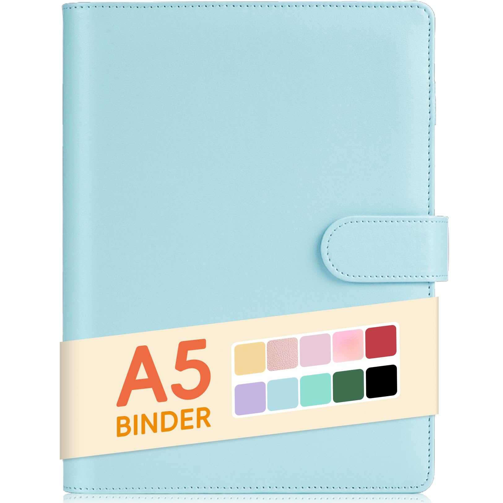 Sooez A5 Notebook Photocard Binder, 6 Budget Binder Ring Planner, Stylish Loose Leaf Personal Organizer Binder Cover With Magnet