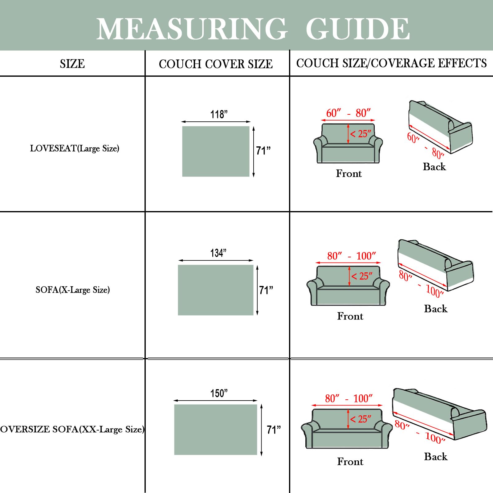 Handontime Farmhouse Sofa Covers Light Green Couch Cover For Dogs Geometric Aztec Couch Covers For Sofa Sectional Couch Covers For 3 Cushion Couch Couch Cushion Covers Boho Decor, 71' X118'