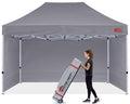 Mastercanopy Heavy Duty Pop-Up Canopy Tent With Sidewalls (10X15,Gray)
