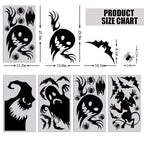 Ccinee Halloween Window Cling Sticker,Giant Spooky Monster Silhouette Window Decal For Halloween Party Decoration,4 Sheet