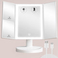 Sbagno LED Makeup Mirror with 1X/2X/5X Magnification, Dimmable Light, Rotation for Beauty, Makeup, Skincare & Grooming