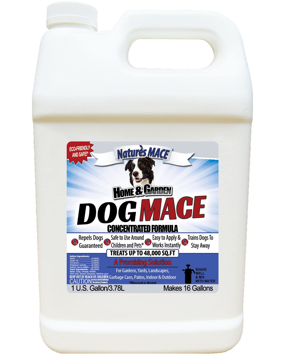 Nature   S Mace Dog Repellent 1 Gallon Concentrate/Treats 48,000 Sq. Ft. / Keep Dogs Out Of Your Lawn And Garden/Train Your Dogs