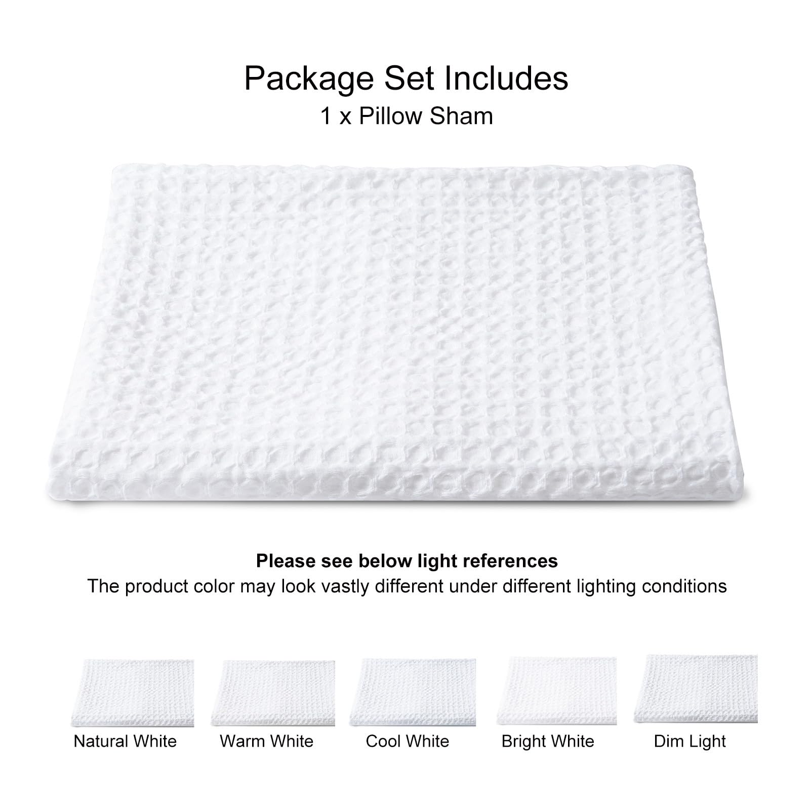 Phf Ultra Soft Waffle Weave Body Pillowcase 20' X 54', No Insert, Breathable & Skin-Friendly Body Pillow Sham With Zipper, Decorative Waffle Weave Body Pillow Cover, White