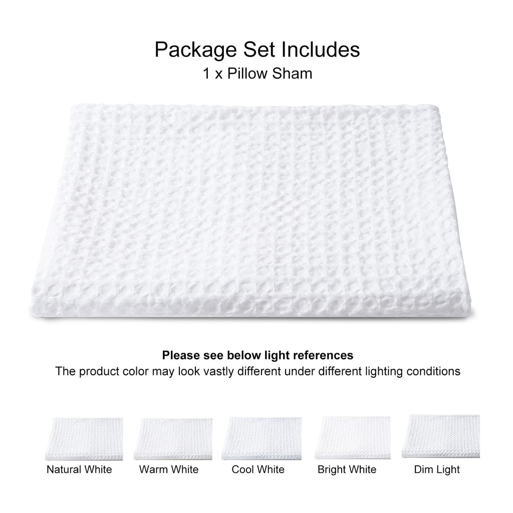 Phf Ultra Soft Waffle Weave Body Pillowcase 20' X 54', No Insert, Breathable & Skin-Friendly Body Pillow Sham With Zipper, Decorative Waffle Weave Body Pillow Cover, White