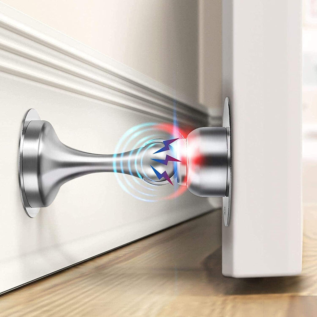 Winonly Door Stopper, Magnetic Door Stop, Stainless Steel, Magnetic Door Catch, 3M Double-Sided Adhesive Tape, No Drilling, Scre