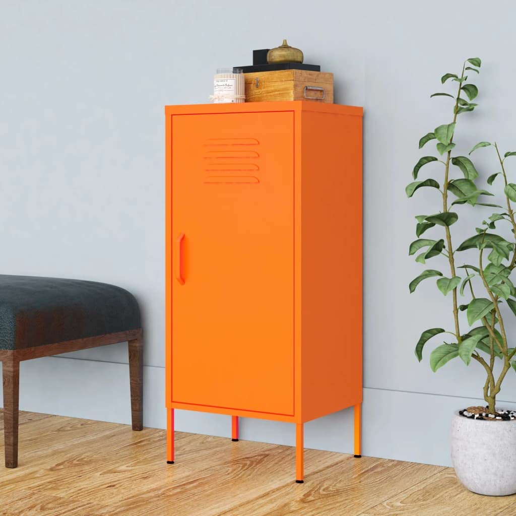 vidaXL Storage Cabinet Orange 16.7&quot;x13.8&quot;x40&quot; Steel