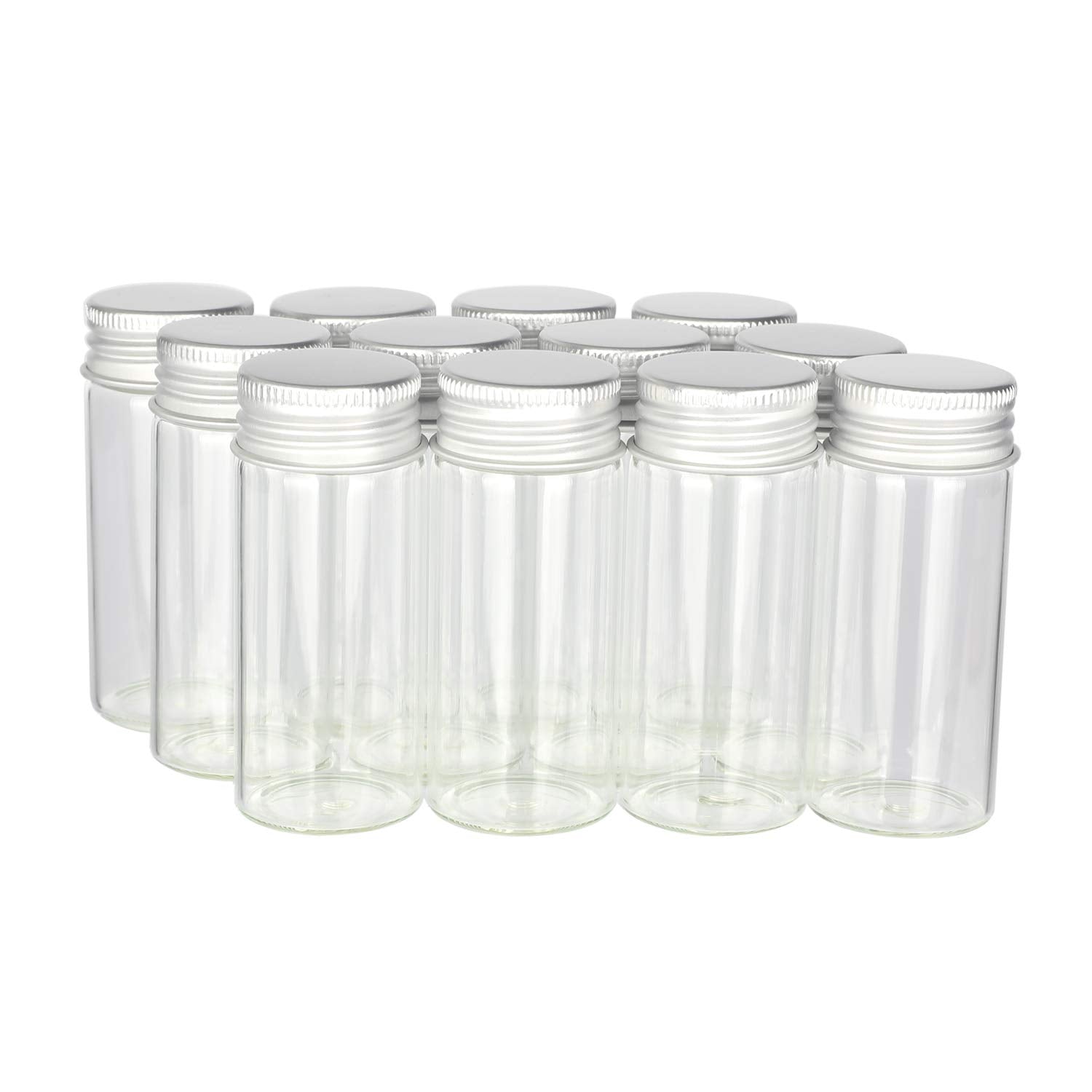 Magic Season Decorative Glass Bottles (12 Pcs w/Aluminum Caps / 1 fl oz.)