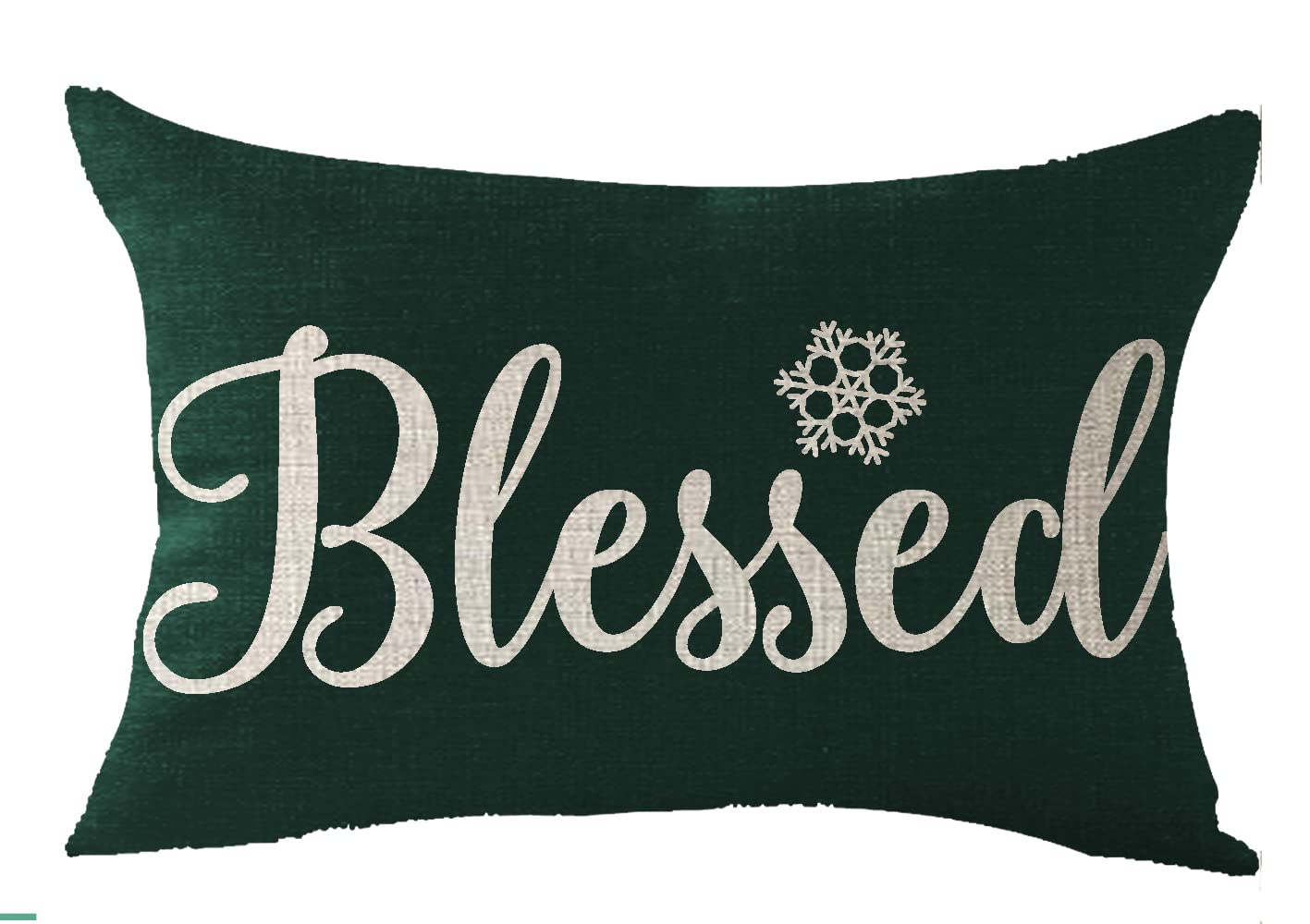 Feleniw Merry Christmas Happy Winter Snowflakes Lumbar Decorative Throw Pillow Cover Cushion Case Cotton Linen Material For Holi