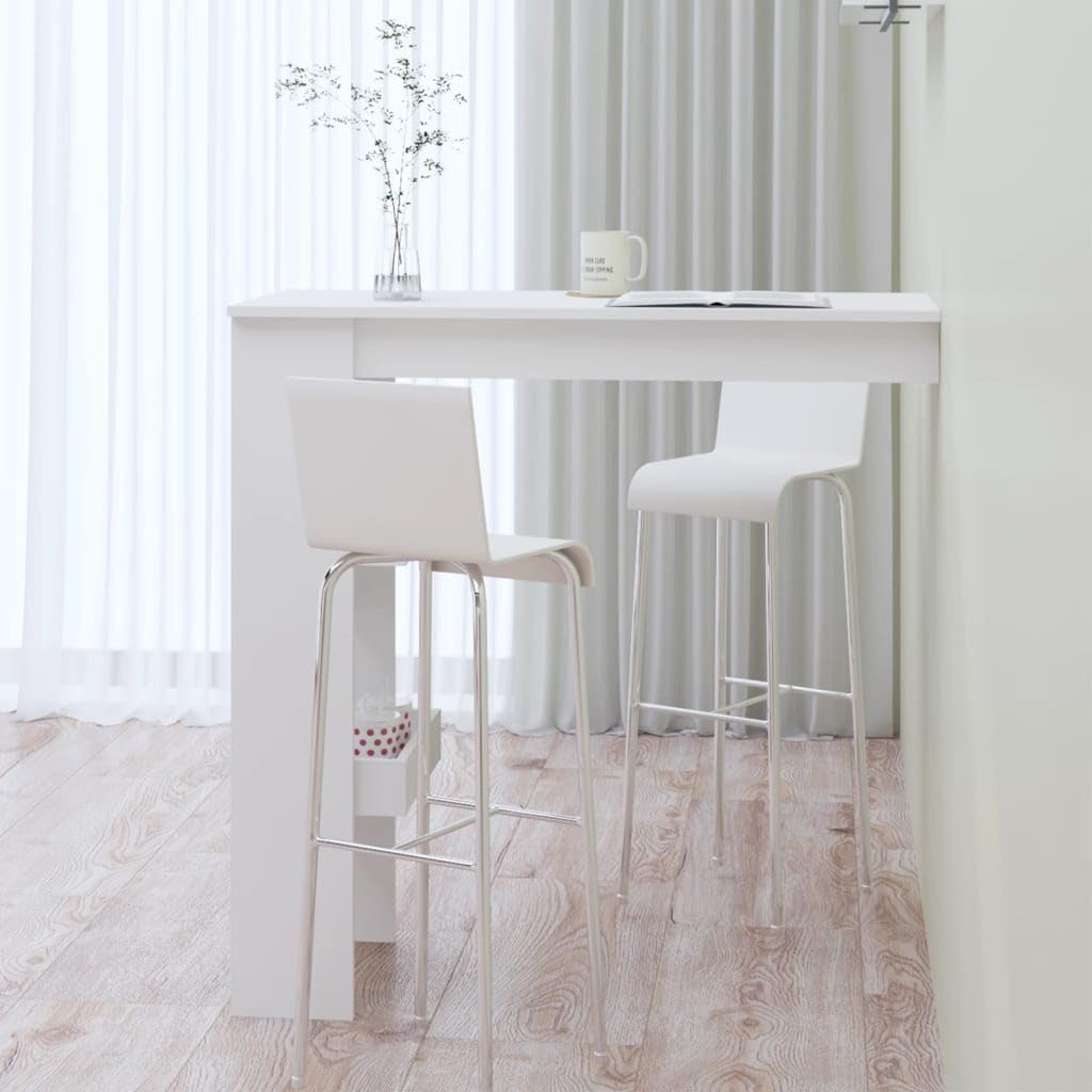 Wall Bar Table White 40.2&quot;X17.7&quot;X40.7&quot; Engineered Wood