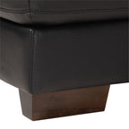 Baxton Studio Reverie Black Leather Sectional Sofa With Right Facing Chaise