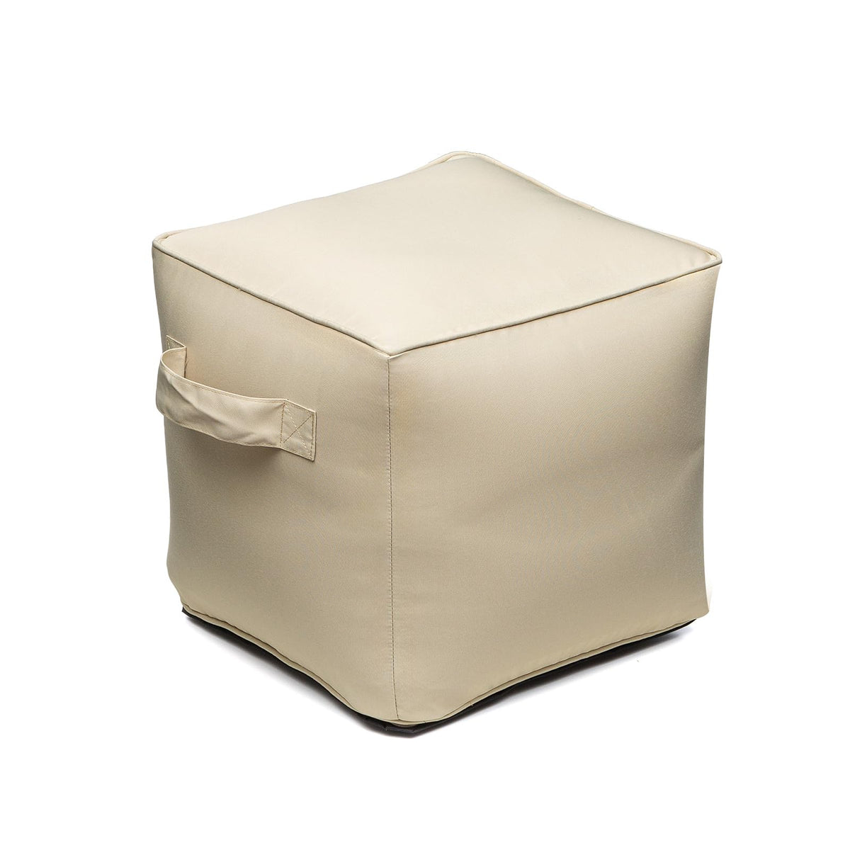Qilloway Indoor/Outdoor Inflatable Stool, Ottoman Pouf Cube 16',All Weather Foot Rest For Kids Or Adults, Camping Or Home… (Beige)