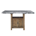 Steve Silver Furniture Grayson Gray Marble Counter Dining Table, 60-Inch Table, Seats up to 6 (Table Only), Dining Room, Kitchen, 60" L x 40" W x 36" H, Grey
