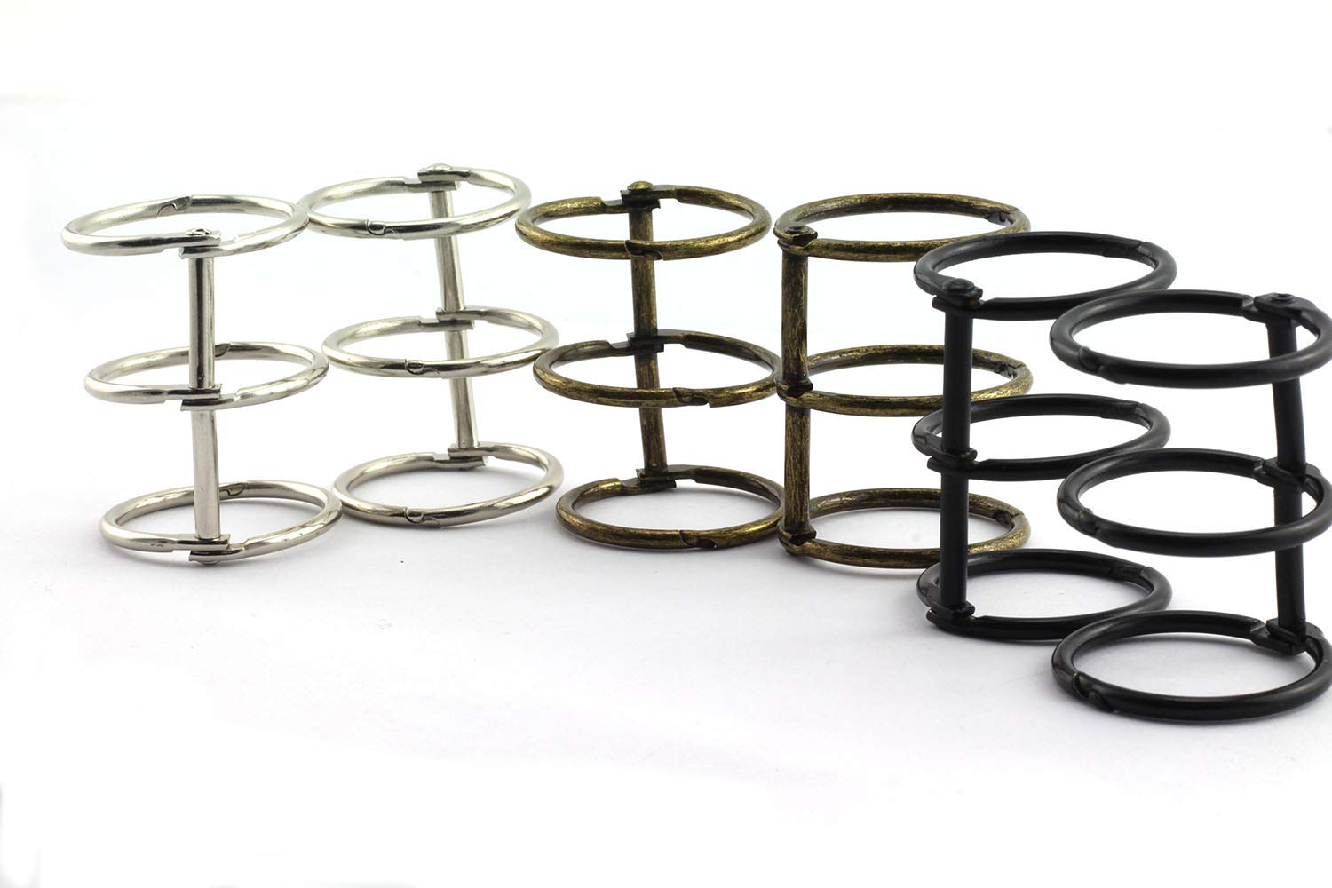 Ruiling 6Pcs 3-Hole Loose Leaf Binder Desk Calendar Binding Rings 3-Ring Diy Metal Split Hinged Clip For Notebook Diary Photo Al