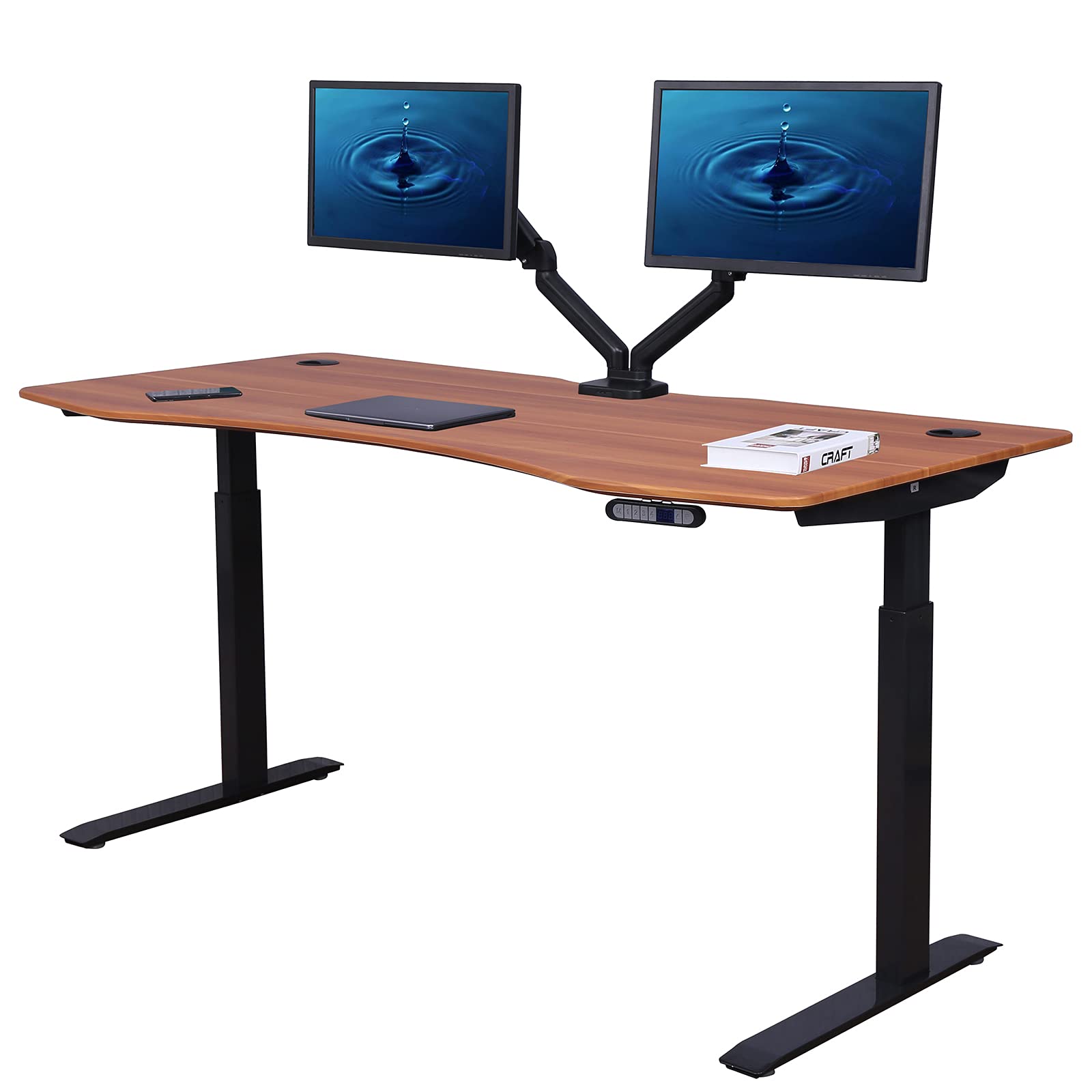 ApexDesk Elite Pro Series 60' x 27' Electric Height Adjustable Stand up Desk, Sit Stand Home Office Desk, Computer Desk - Curv