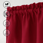 Hiasan Red Valance Curtains For Kitchen Blackout Thermal Insulated Rod Pocket Window Valances, 42 X 12 Inches Length, 1 Panel