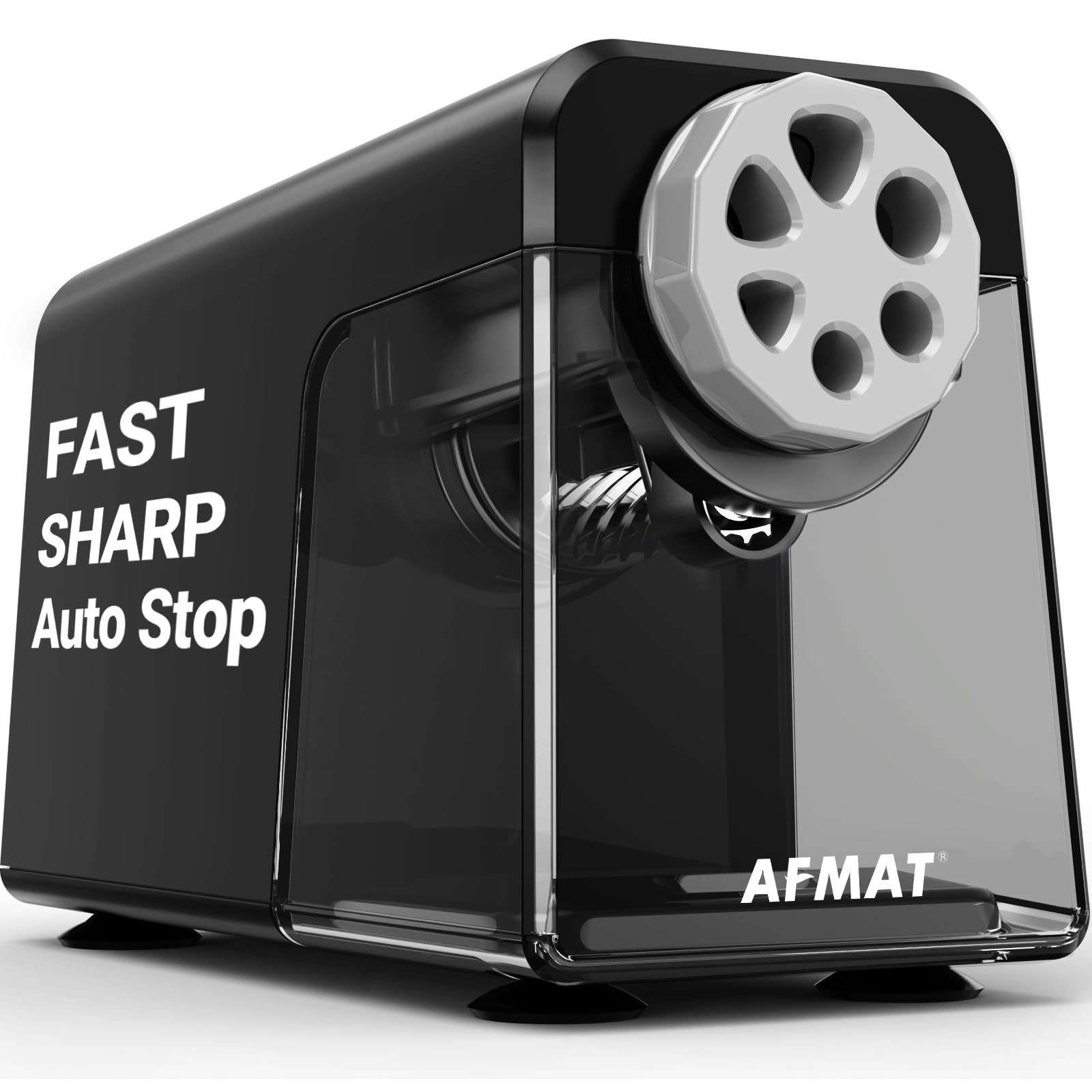 Electric Pencil Sharpener Heavy Duty, 6 Holes, Auto Stop Afmat Pencil Sharpeners For School, Classroom Electric Sharpener For 6-