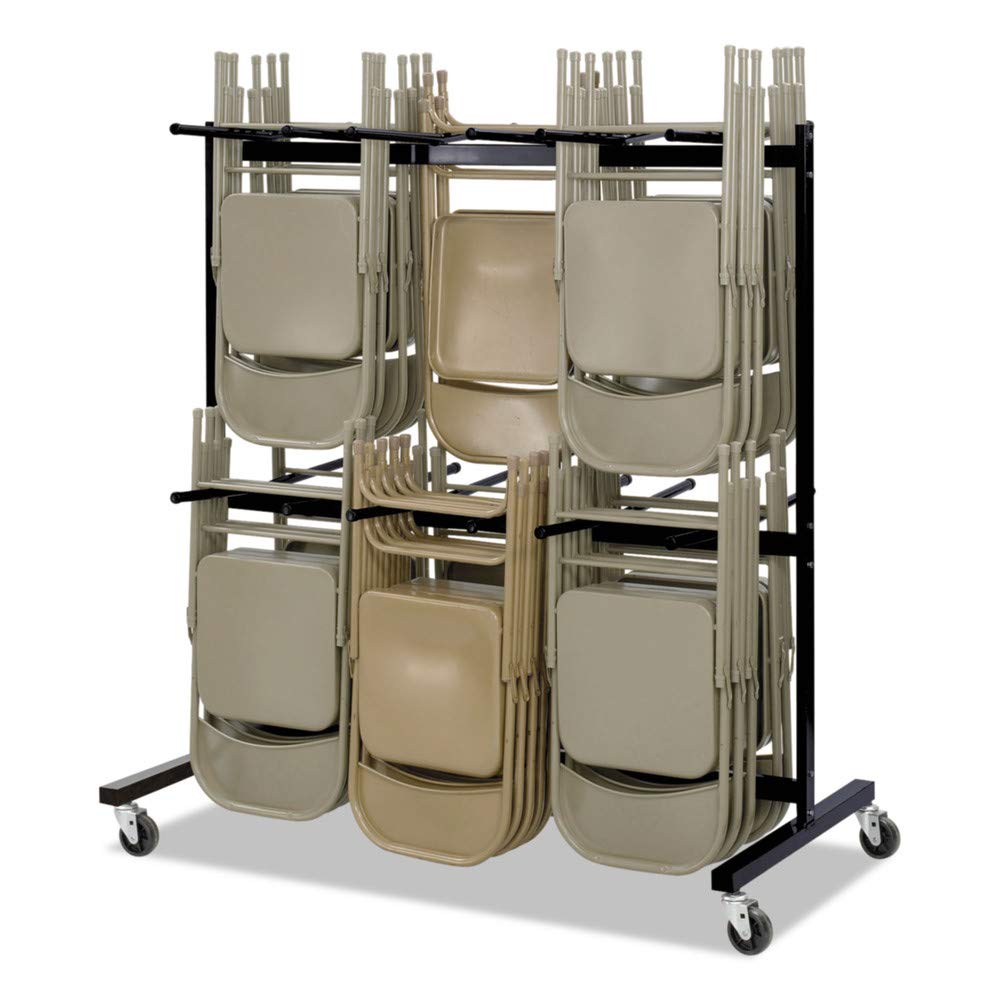 Safco Double Tier Chair Cart-Chair Cart,Double Tier,Holds 84,64-1/2&quot;X33-1/2&quot;X70-1/4&quot;,Bk