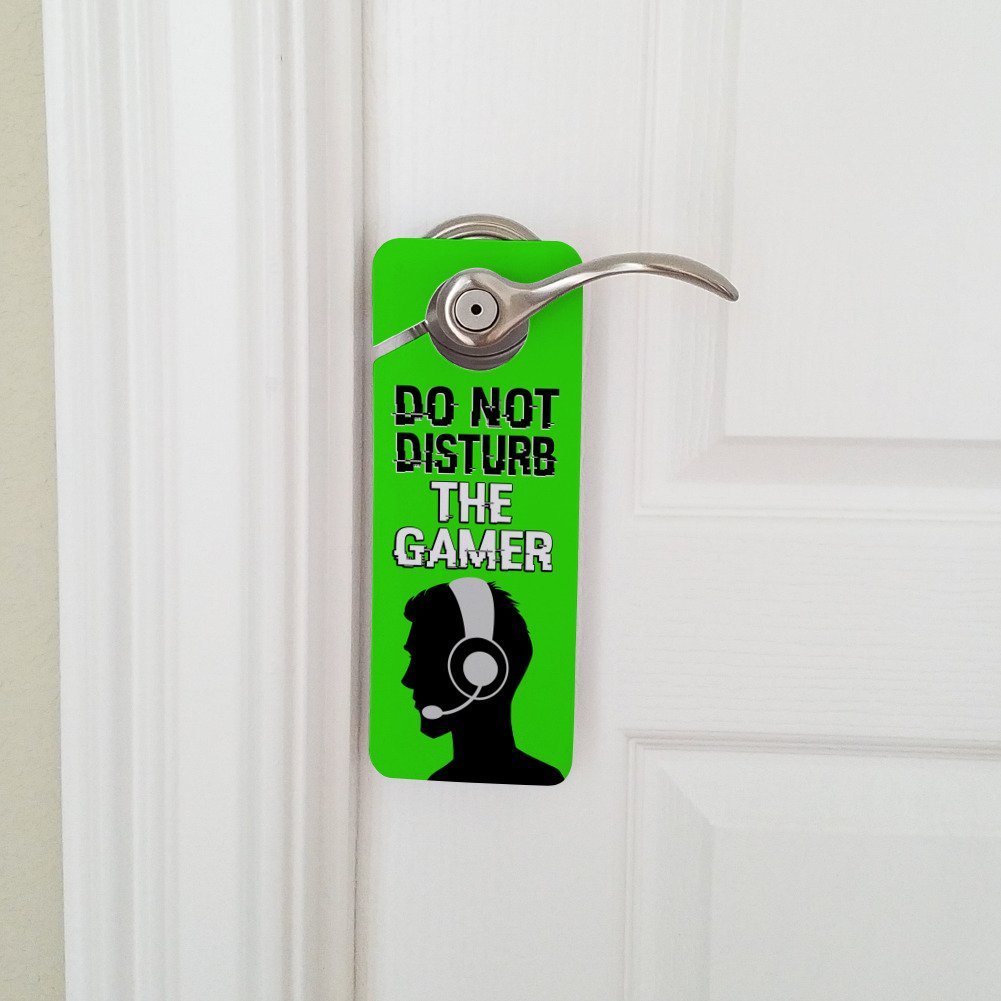 Graphics And More Do Not Disturb The Gamer Boy Male Man Plastic Door Knob Hanger Sign