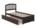 AFI Richmond Twin XL Size Platform Bed with Footboard & Twin XL Trundle in Espresso
