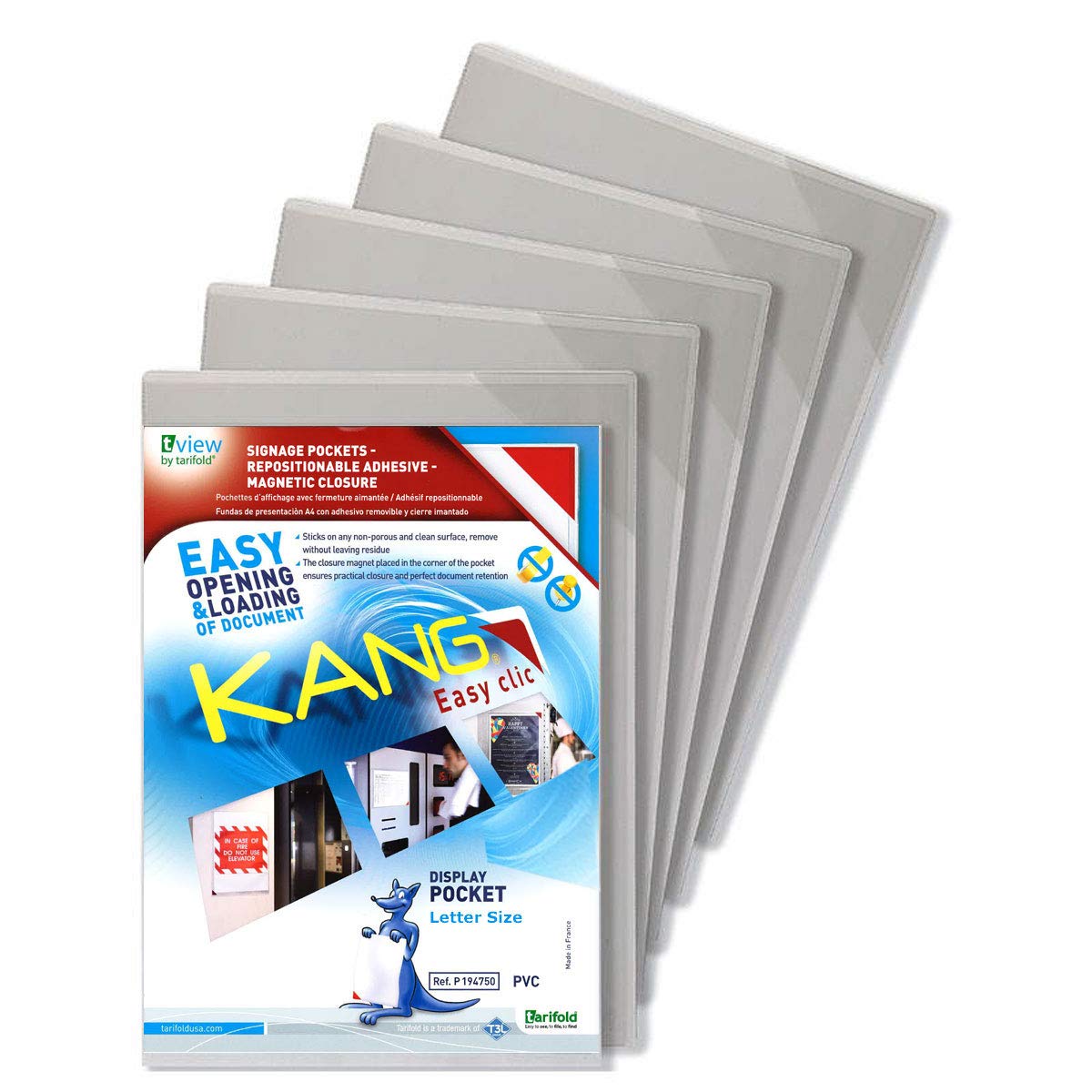 Tarifold Signage Pocket With Magnetic Closure - Repositionable - 5/Pack (P194750)