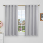 Bgment 40 Inch Length Blackout Curtains For Cafe - 38 X 40 Inch Short Curtains Rod Pocket And Back Tab Thermal Insulated Room Darkening Curtains For Kitchen Bathroom, 2 Window Panels, Light Grey