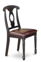 East West Furniture Doke7-Bch-Lc 7 Piece Dining Room Furniture Set Consist Of A Rectangle Wooden Table With Butterfly Leaf And 6 Faux Leather Upholstered Chairs, 42X78 Inch, Black & Cherry
