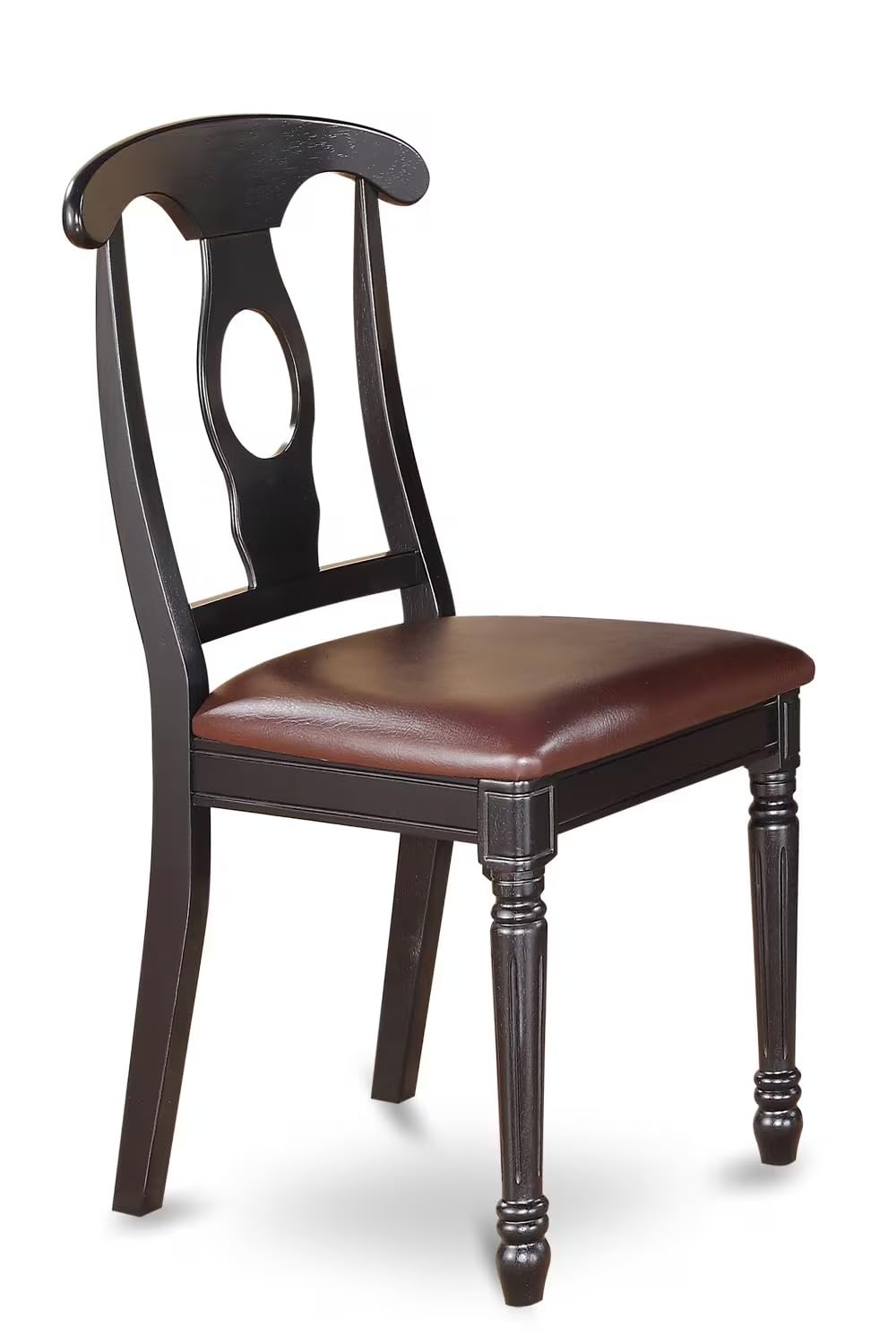 East West Furniture Doke7-Bch-Lc 7 Piece Dining Room Furniture Set Consist Of A Rectangle Wooden Table With Butterfly Leaf And 6 Faux Leather Upholstered Chairs, 42X78 Inch, Black & Cherry