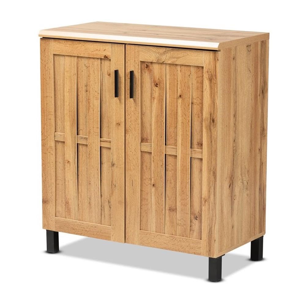 Baxton Studio Patterson Modern and Contemporary Oak Brown Finished Wood 2-Door Kitchen Storage Cabinet