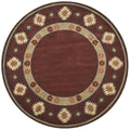 Rizzy Home Alora Decor Ryder 10' Round Tribal Burgundy/Tan/Rust/Navy/Sage Hand-Tufted Rug