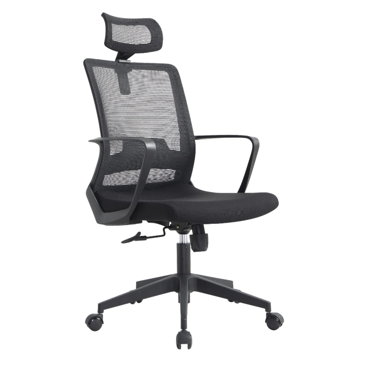 Depot E-Shop Kano Office Chair With Adjustable Headrest And Nylon Base, Black