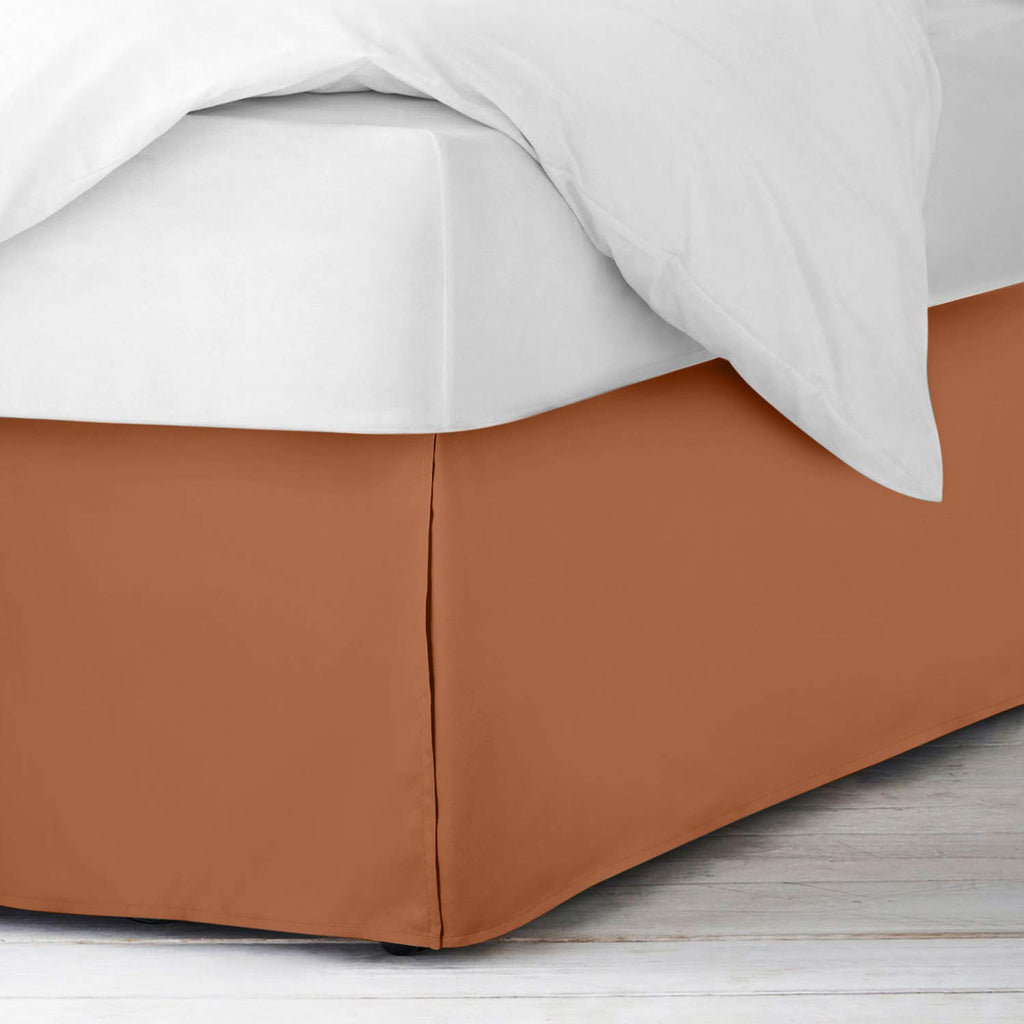 Nestl Rust Full Xl Bed Skirt - Full Xl Size Bed Skirt 14 Inch Drop - Brushed Microfiber Bed Skirts - Hotel Quality Pleated Bed Skirt - Shrinkage & Fade Resistant