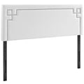 Modway Josie Faux Leather Upholstered Queen Headboard in White with Nailhead Accents