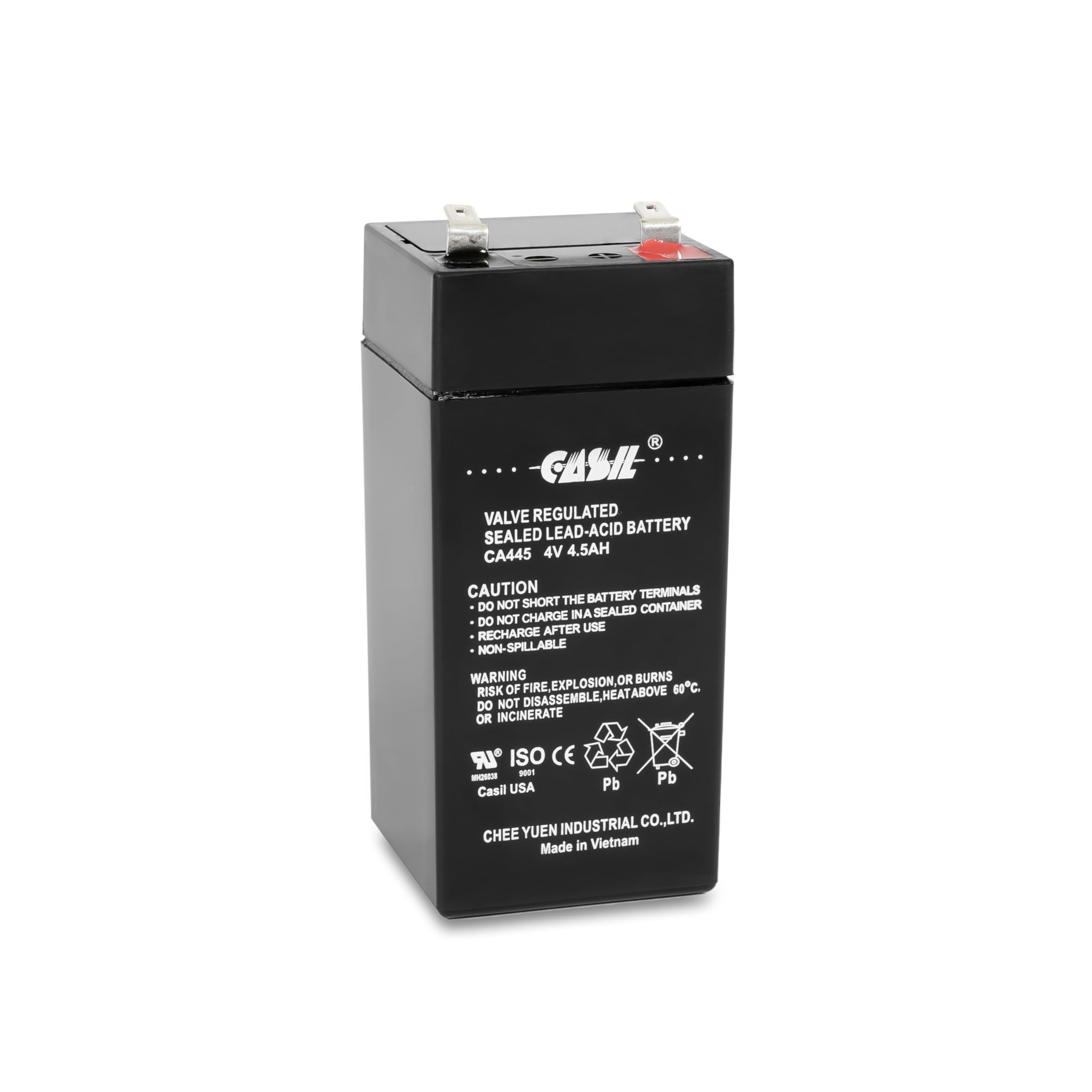 Casil Battery For Fi-Shock Ss-440 Zareba 2 Mile Fence Solar Charger, 4 Volt 4.5Ah Rechargeable Agm Solar Battery For Zareba Elec