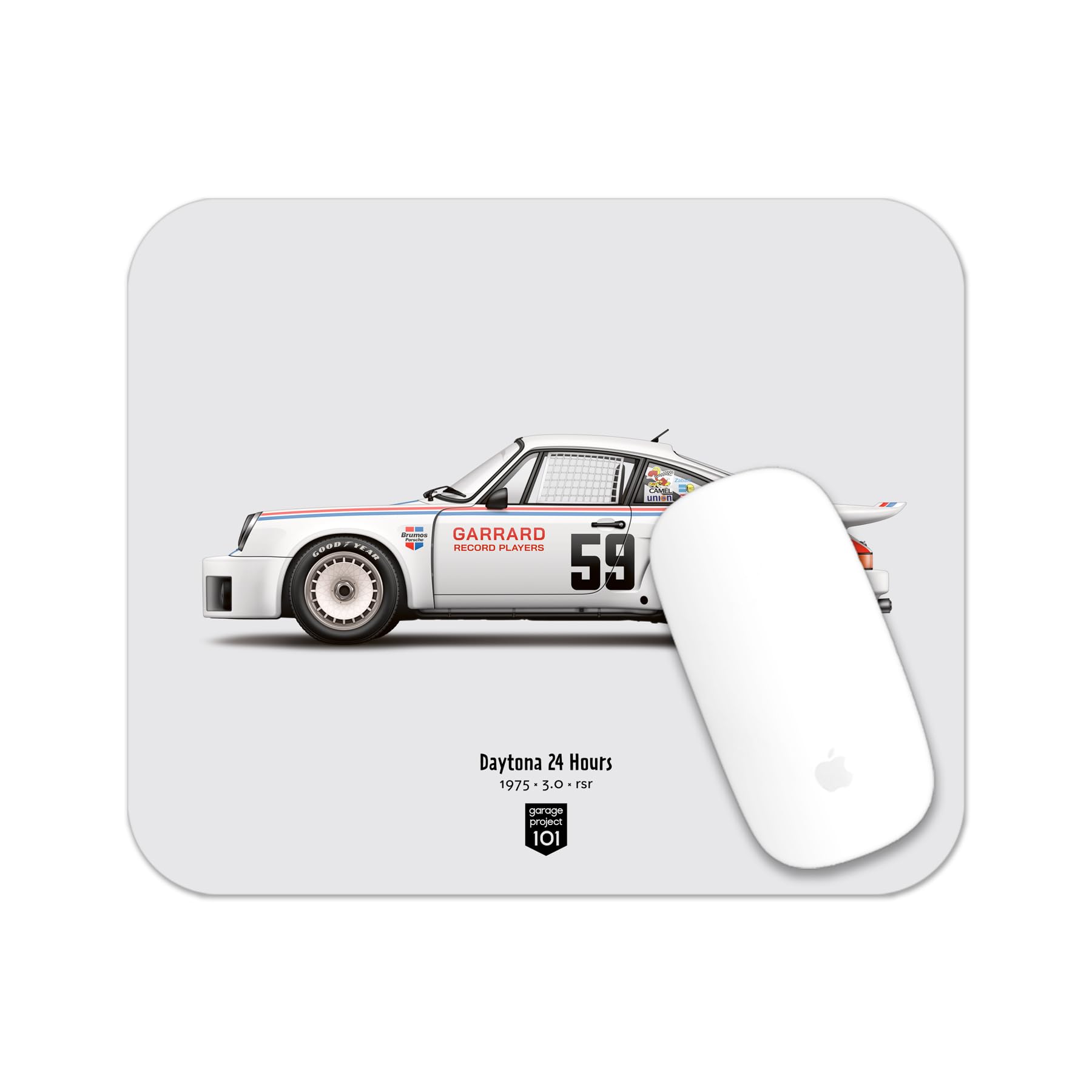 Garageproject101 1975 Classic 911 Carrera 3.0 Rsr (Daytona 24 Hours) Illustration Mouse Pad