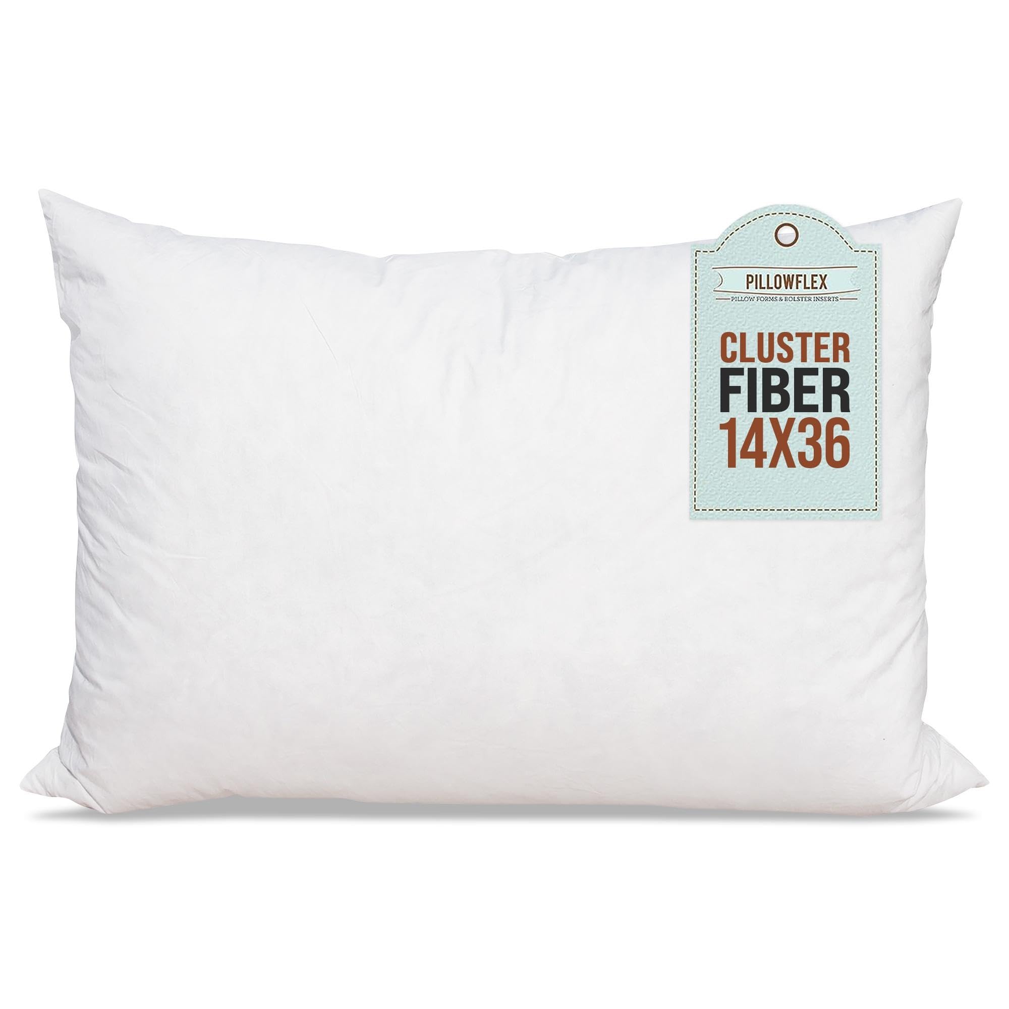 Pillowflex Cluster Fiber Pillow Insert (14X36) - Comfy Pillow, Perfect Polyester Filled Pillow For Small Square Sham Or Cushion