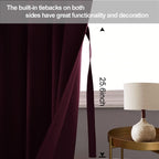 Jiuzhen Burgundy Blackout Curtains For Bedroom - Light Blocking And Noise Reducing Grommet Curtains For Living Room Darkening Curtains, Set Of 2 Window Curtain Panels, 38 X 72 Inch Length