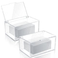 Maitys 2 Pcs Acrylic Laundry Dryer Sheet Holder Clear Dryer Sheets Dispenser Container with Lid for Laundry Room Organization - 