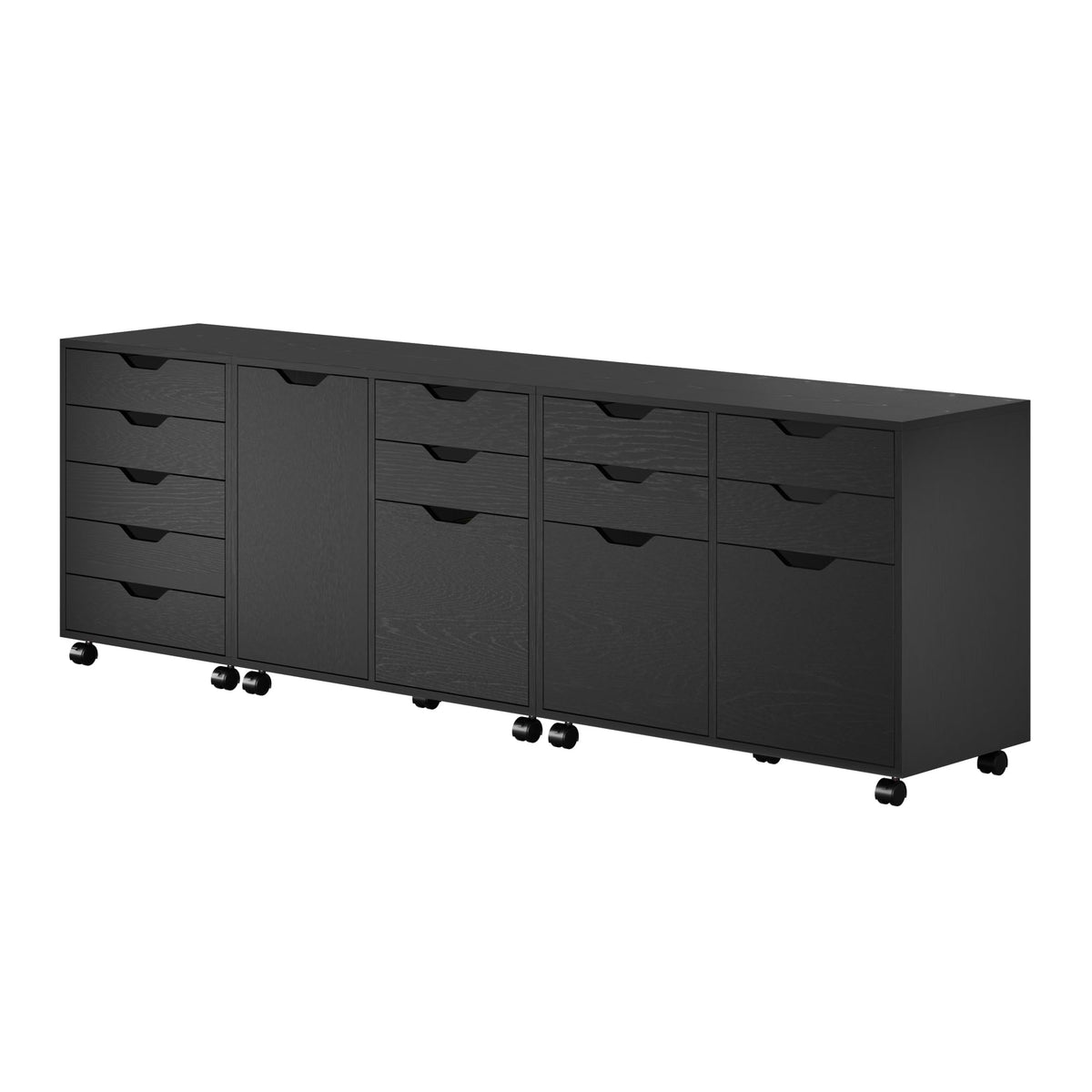 Winsome Wood 20346 Halifax 3-Pc Storage Cabinet Set In Black