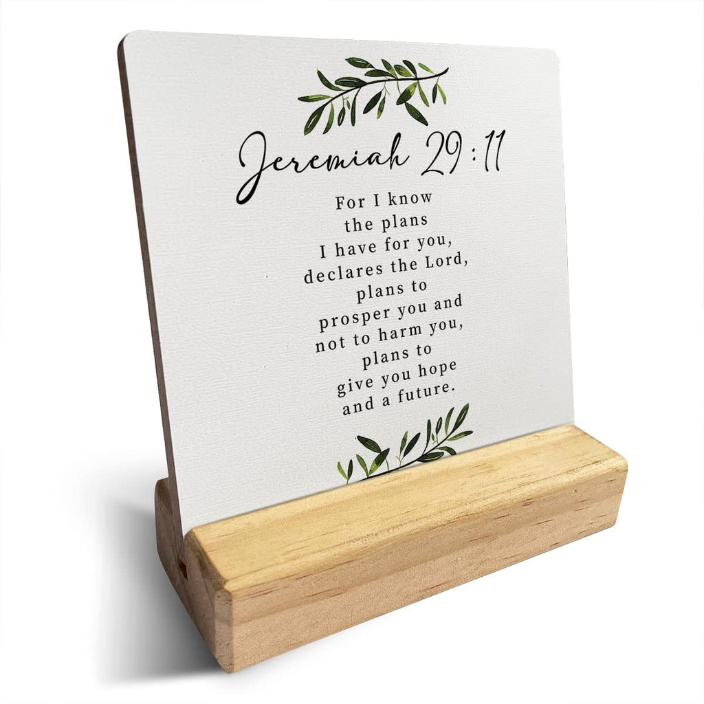 Country for I Know the Plans I Have for You Bible Verses Wooden Plaque Sign Desk Decor Rustic Motivational Jeremiah 29:11 Christ