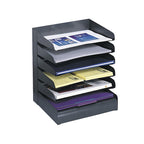 Saf3128Bl - Safco Slanted Shelves Steel Desk Tray Sorter