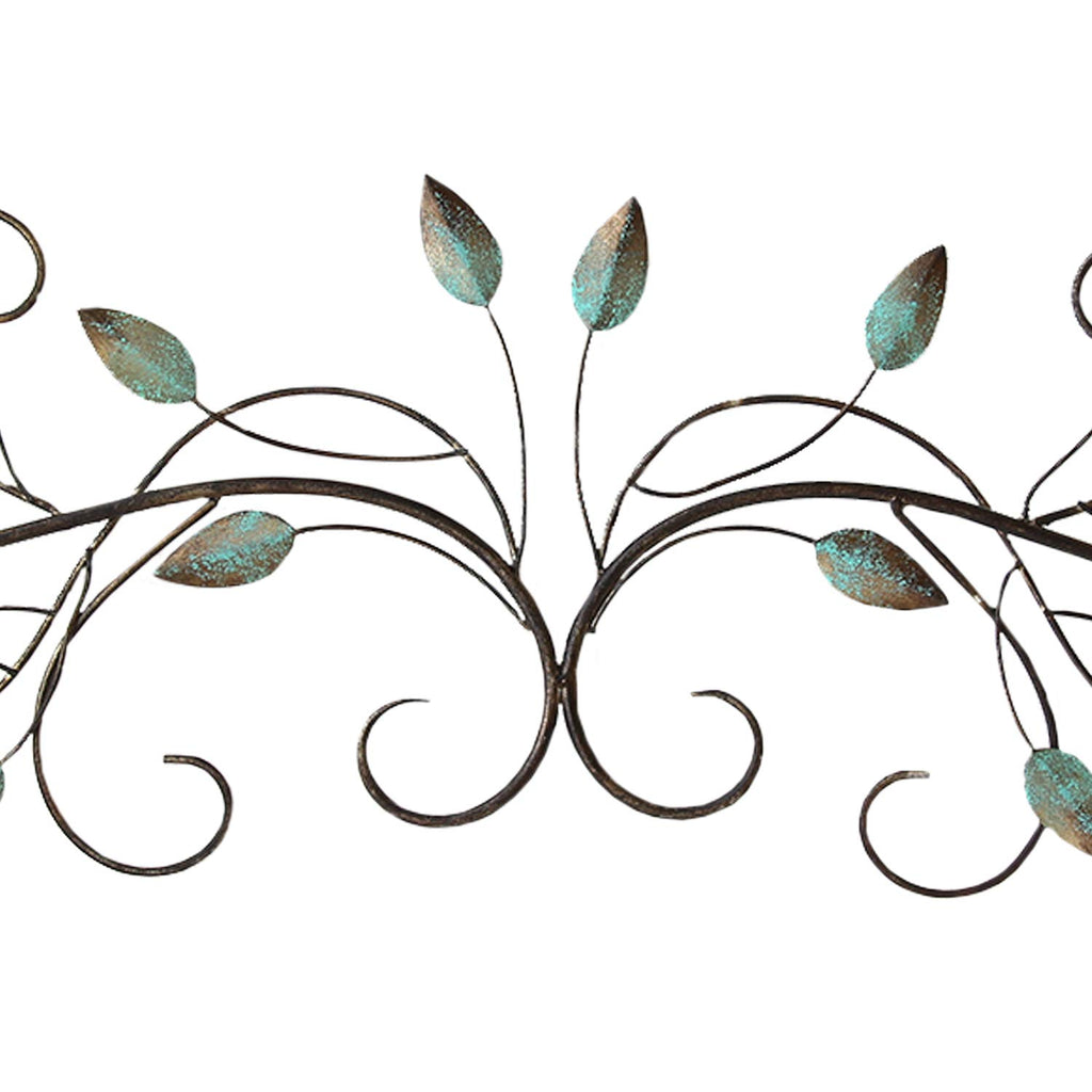 Stratton Home Decor Shd0065 Patina Scroll Leaf Wall Decor, 40.00 W X 1.00 D X 10.00 H