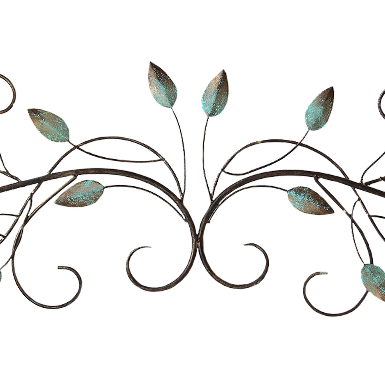 Stratton Home Decor Shd0065 Patina Scroll Leaf Wall Decor, 40.00 W X 1.00 D X 10.00 H