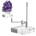 Hipiwe Adjustable Metal Arms Display Stand Easel with Acrylic Base Small Display Easel Holder for Fossil Coral Geodes Rock Miner