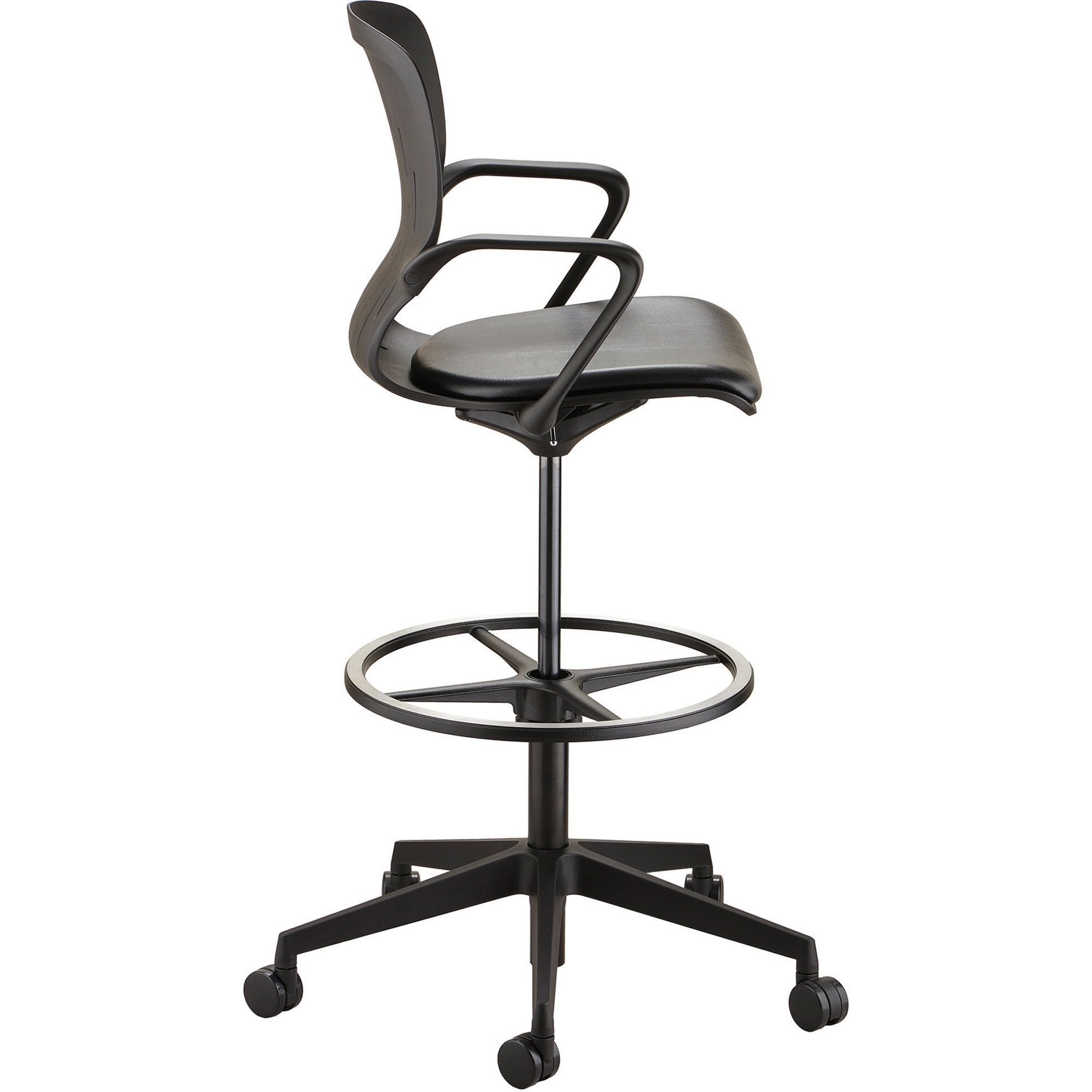 Safco Products Shell Extended Height Swivel Office Desk Computer Ergonomic Chair, Pneumatic Height Adjustable, Black (7014Bl)